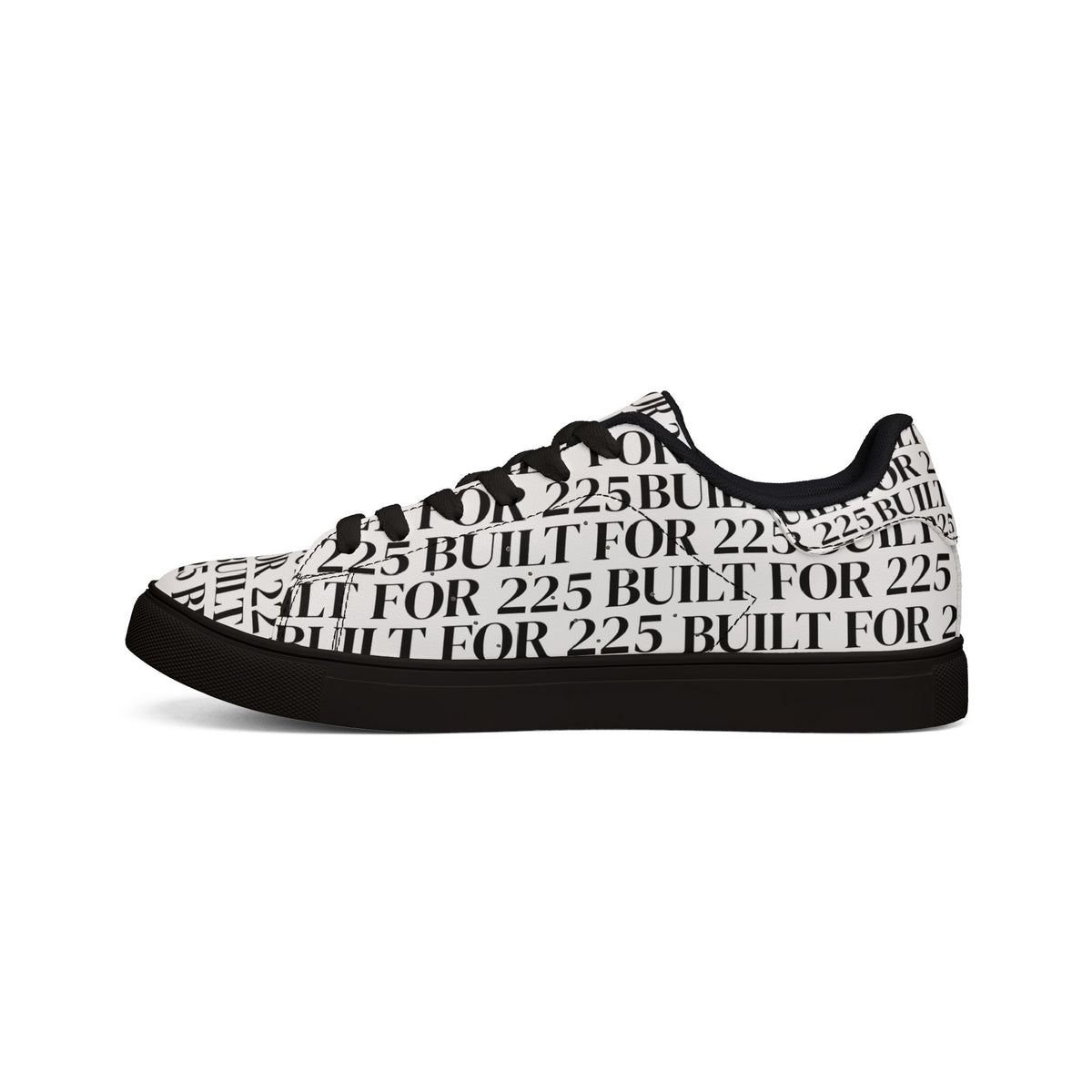 'BUILT FOR 225'— Low-Top Leather Sneakers Text Design