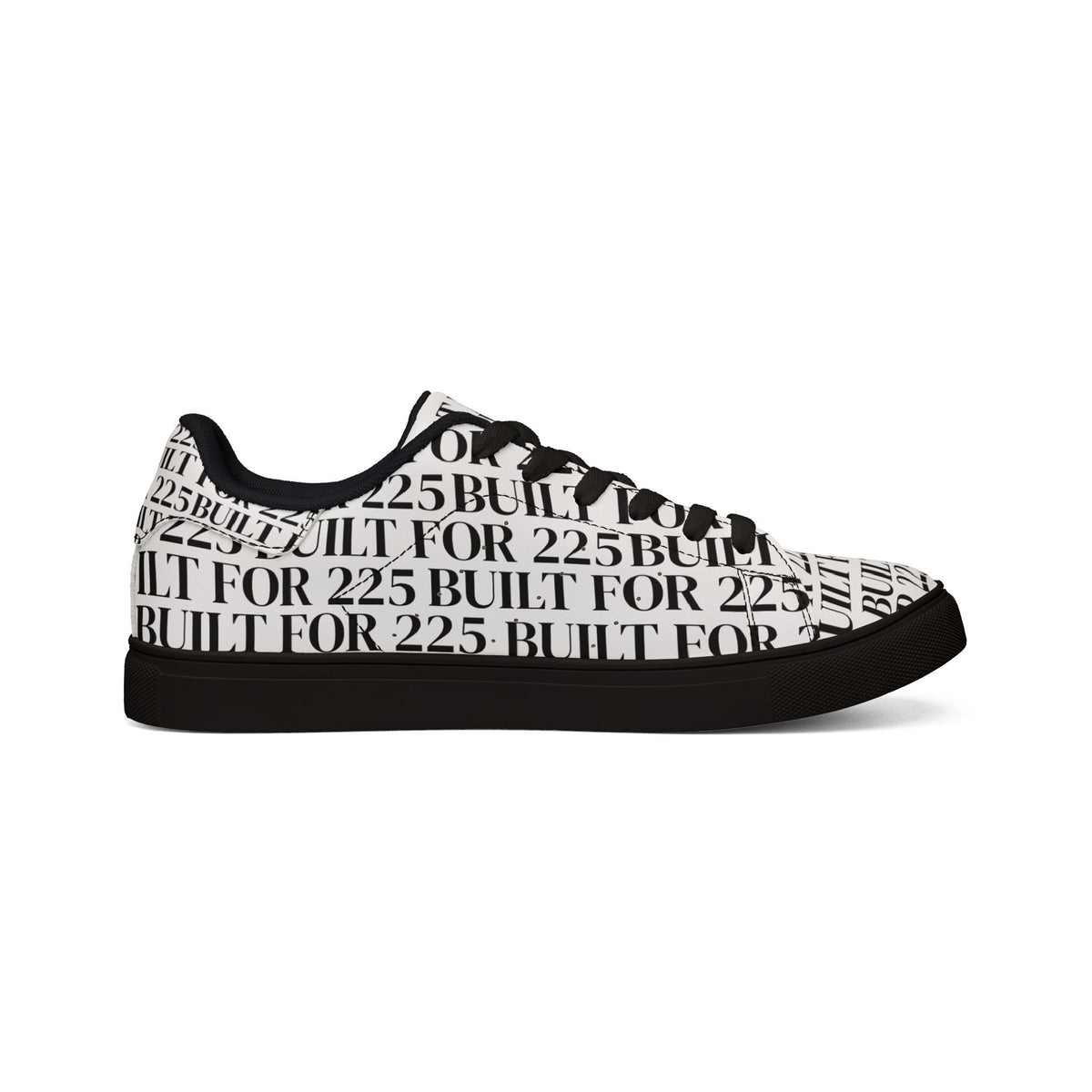 'BUILT FOR 225'— Low-Top Leather Sneakers Text Design
