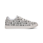 'BUILT FOR 225'— Low-Top Leather Sneakers Text Design