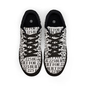 'BUILT FOR 225'— Low-Top Leather Sneakers Text Design