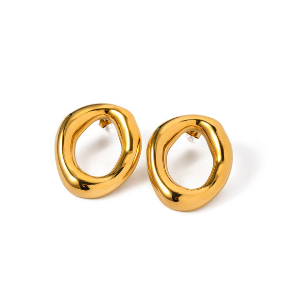 Oval Hollow Earrings