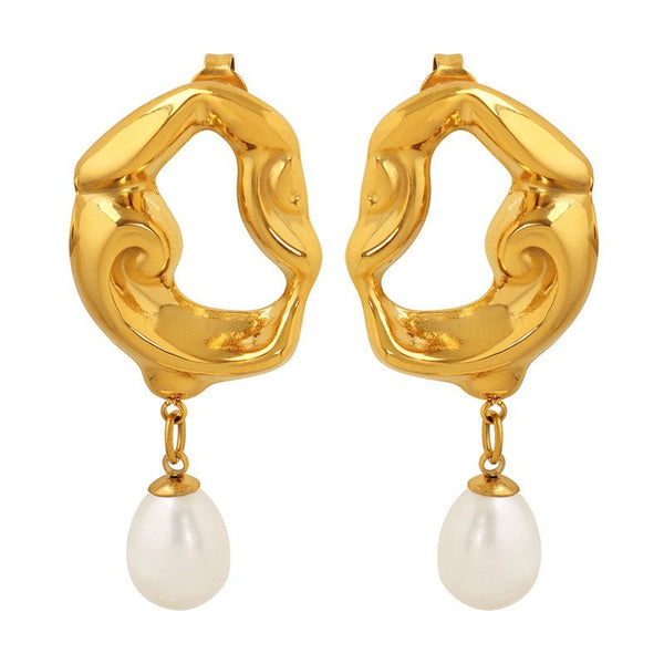 Anna Pearl - Earrings - Nuran Prestige - Gold - 