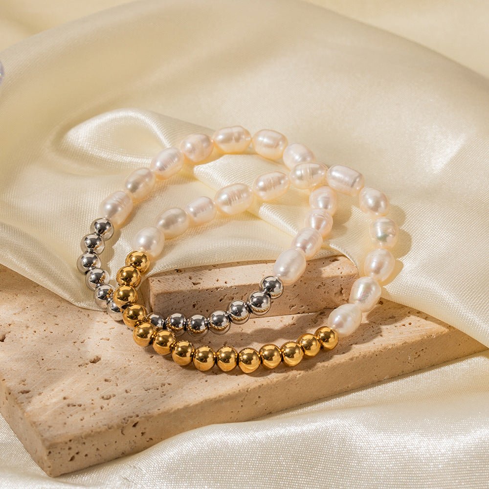 Beads & Pearle Bracelet - Bracelet - Nuran Prestige - Silver - 