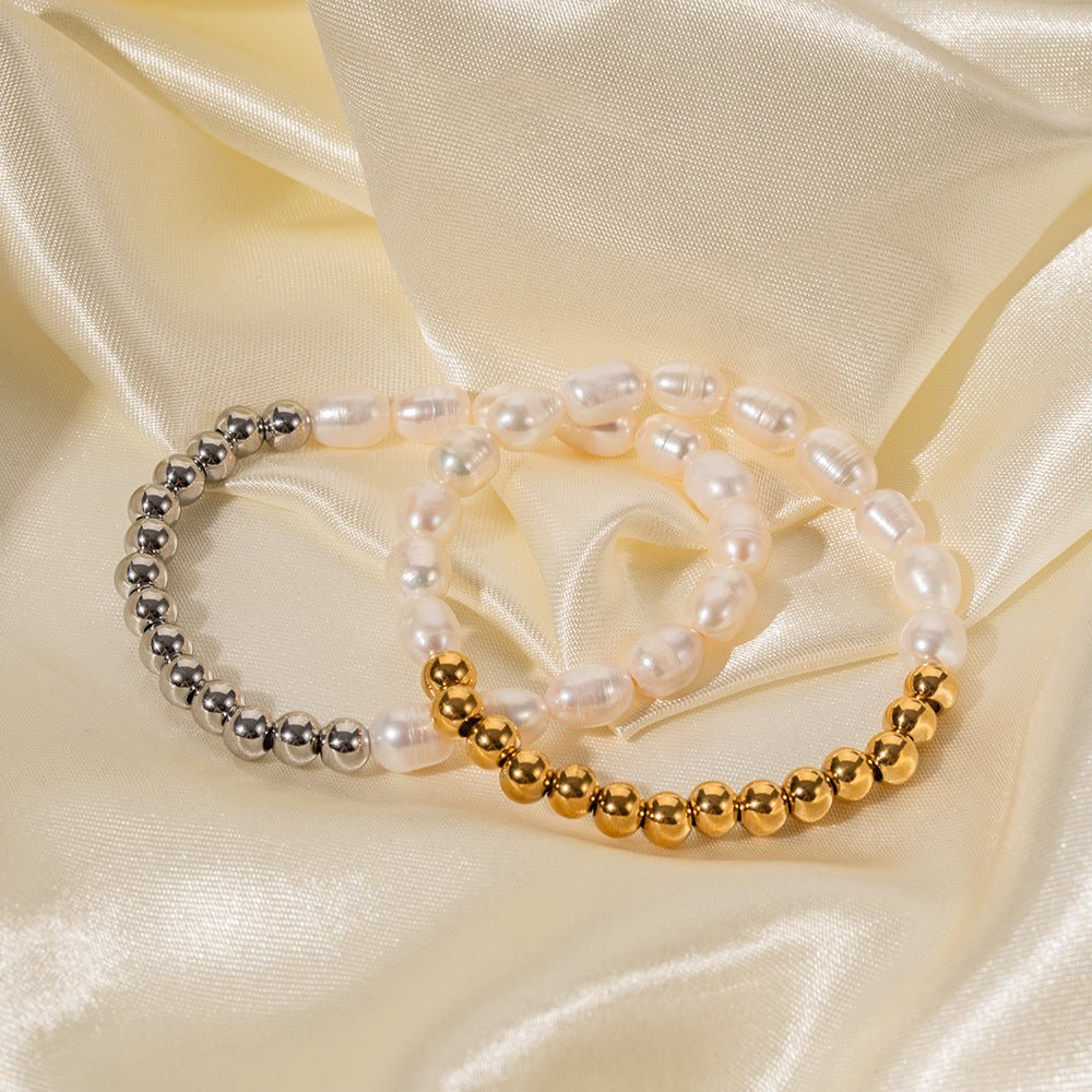 Beads & Pearle Bracelet - Bracelet - Nuran Prestige - Gold - 