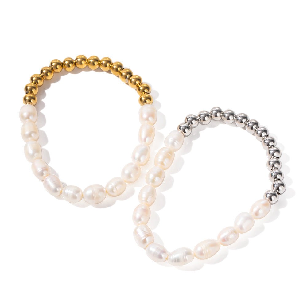 Beads & Pearle Bracelet - Bracelet - Nuran Prestige - Gold - 