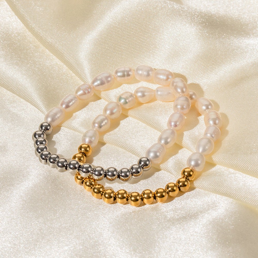 Beads & Pearle Bracelet - Bracelet - Nuran Prestige - Gold - 