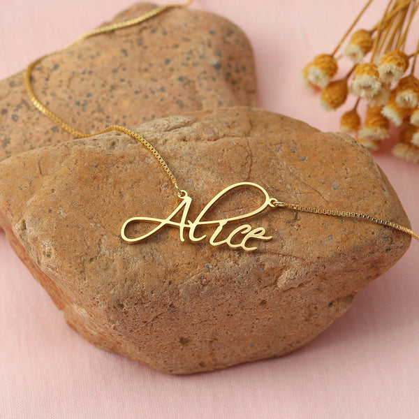 Custom Letter Name Necklace - Necklace - Nuran Prestige - Copper - Gold - 15.7in (40cm)