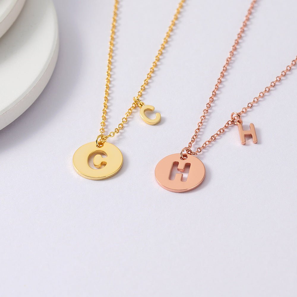 Customizable Letter Necklace - Necklace - Nuran Prestige - S925 Silver - Gold - 15.7in (40cm)