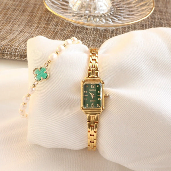 Emerald Star of Time - Watch - Nuran Prestige - Gold Shell Green Surface - 