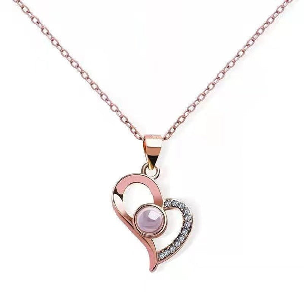 EternaHeart Projection Necklace - Necklace - Nuran Prestige - Gold - S925 Silver - 15.7+2in（40+5cm）