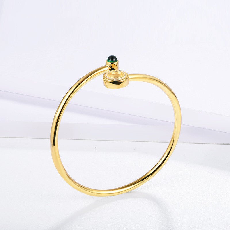 Fashion Emerald Bangle - Nuran Prestige - Cultivate emerald bracelet - 