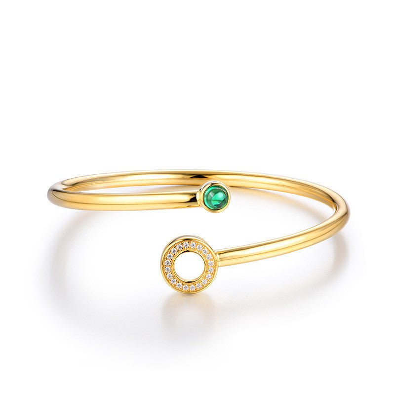 Fashion Emerald Bangle - Nuran Prestige - Cultivate emerald bracelet - 