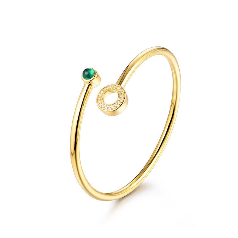 Fashion Emerald Bangle - Nuran Prestige - Cultivate emerald bracelet - 