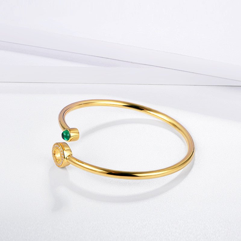 Fashion Emerald Bangle - Nuran Prestige - Cultivate emerald bracelet - 