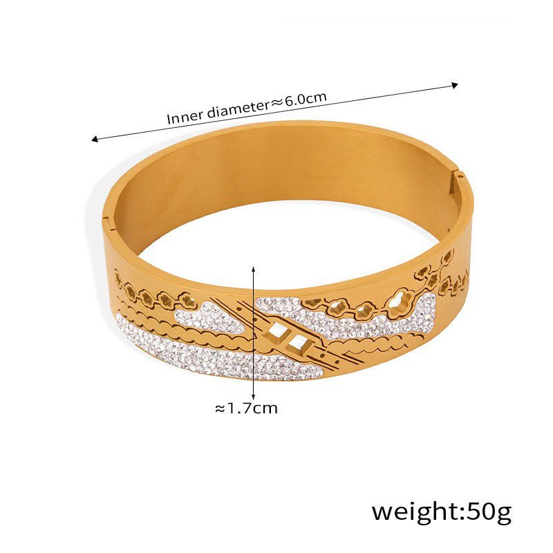 Floral Majesty Bangle - bracelet - Nuran Prestige - Silver - 