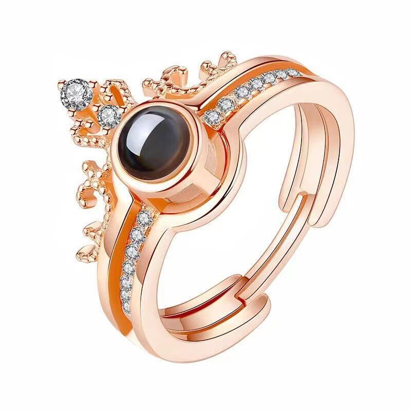 GemCrown Projection Ring - Ring - Nuran Prestige - Rose gold - 