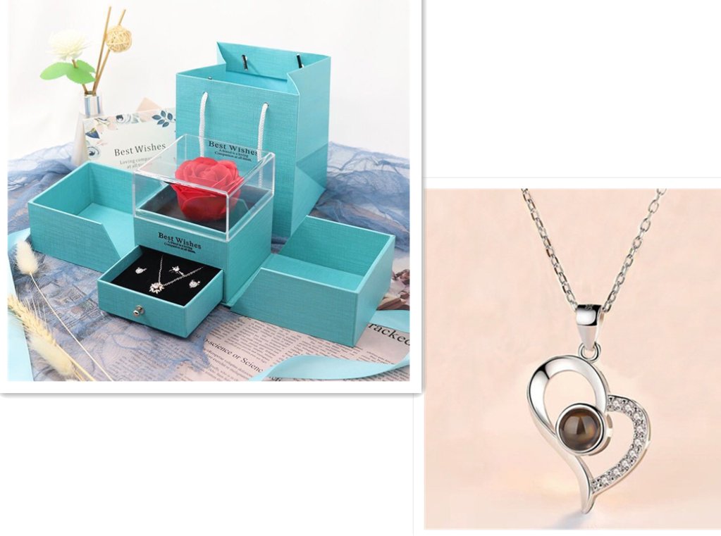 Gifts Rose - Silver Necklaces - necklace - Nuran Prestige - B SİLVER - 