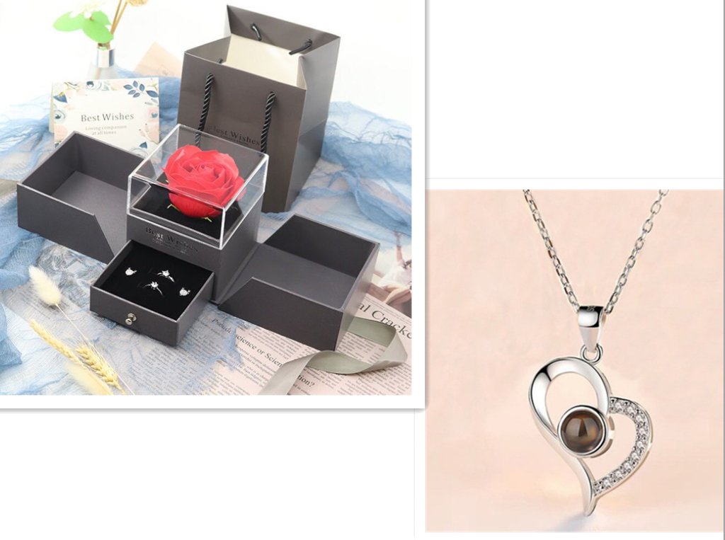 Gifts Rose - Silver Necklaces - necklace - Nuran Prestige - B SİLVER - 