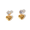 Heart Zircon Earrings - earrings - Nuran Prestige - A Pair - 